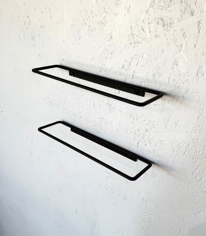 Front view of 2 Metal Wine Shelfs - SLIM