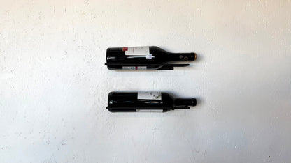 Front view with wine bottles of Metal Wine Shelfs - SLIM