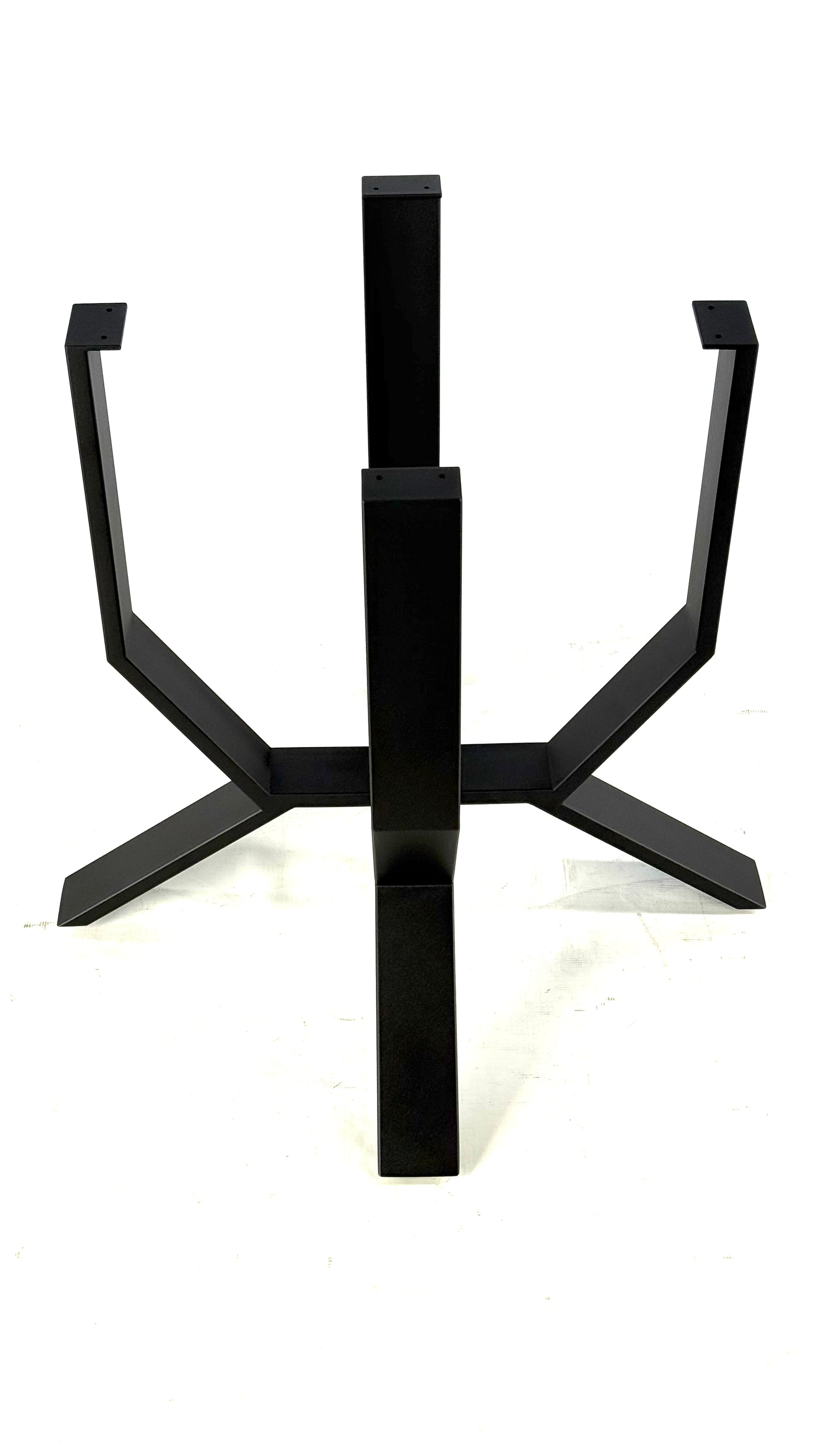 Top view of Black Steel Table Base for Dining or Kitchen Table - TULIP