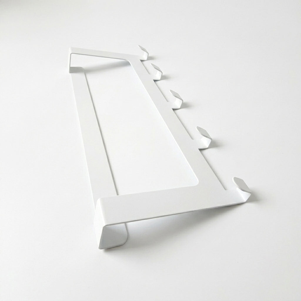 Industrial Over the Door 5-Hook - White Closeup Look