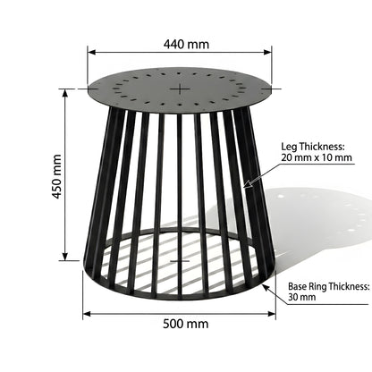 Modern Round Metal Table Base_Dimensions