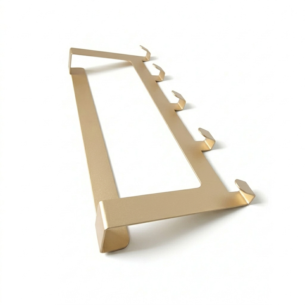 Over the Door 5 Hook Rack - Anodic Gold