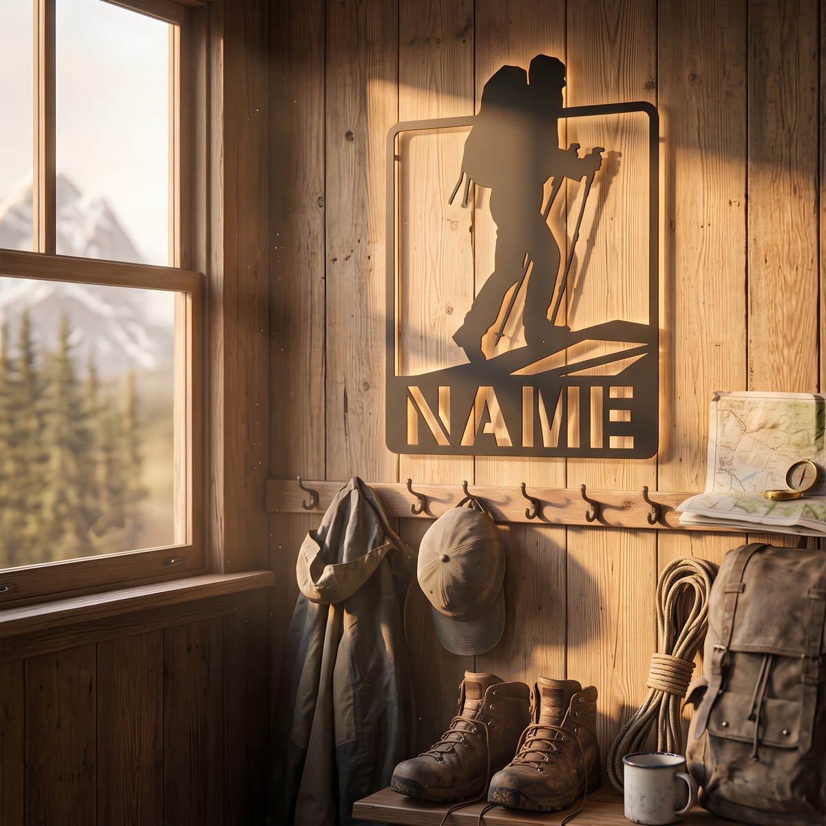 Personalized hiker metal sign ersonal use