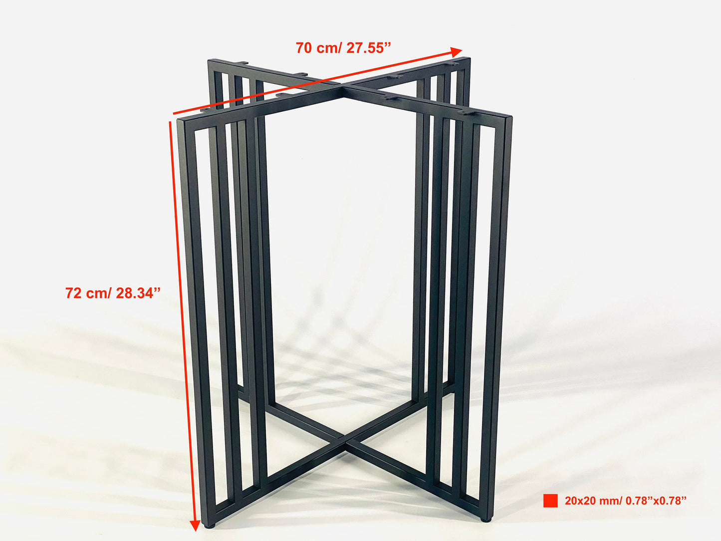 Dining table base for ROUND or SQUARE table top,Industrial style table leg,Steel table base,Dining table leg,Kitchen table leg/DIAGONAL 70cm