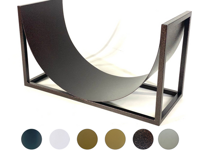 Front view with color samples of Firewood rack - WAVE
