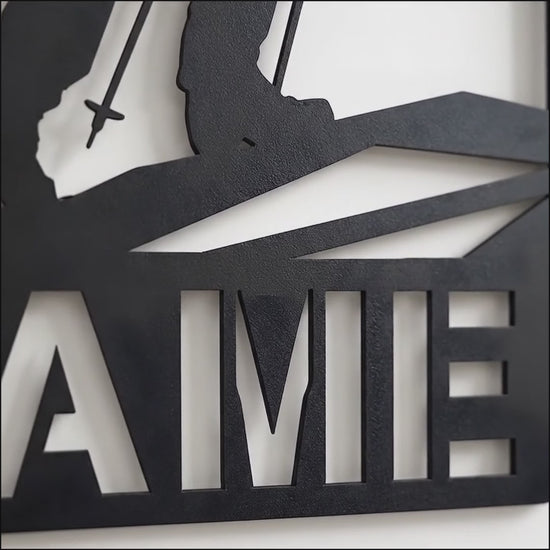 Personalized hiker metal sign Video
