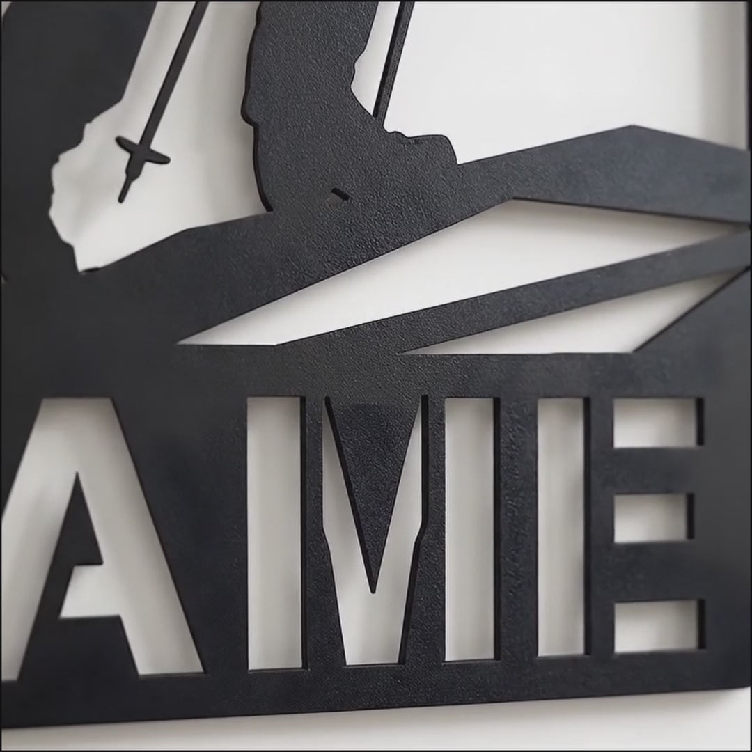 Personalized hiker metal sign Video