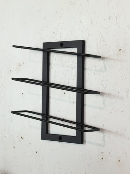 Wall-Mounted Metal Wine Rack – 3 Bottle Holder