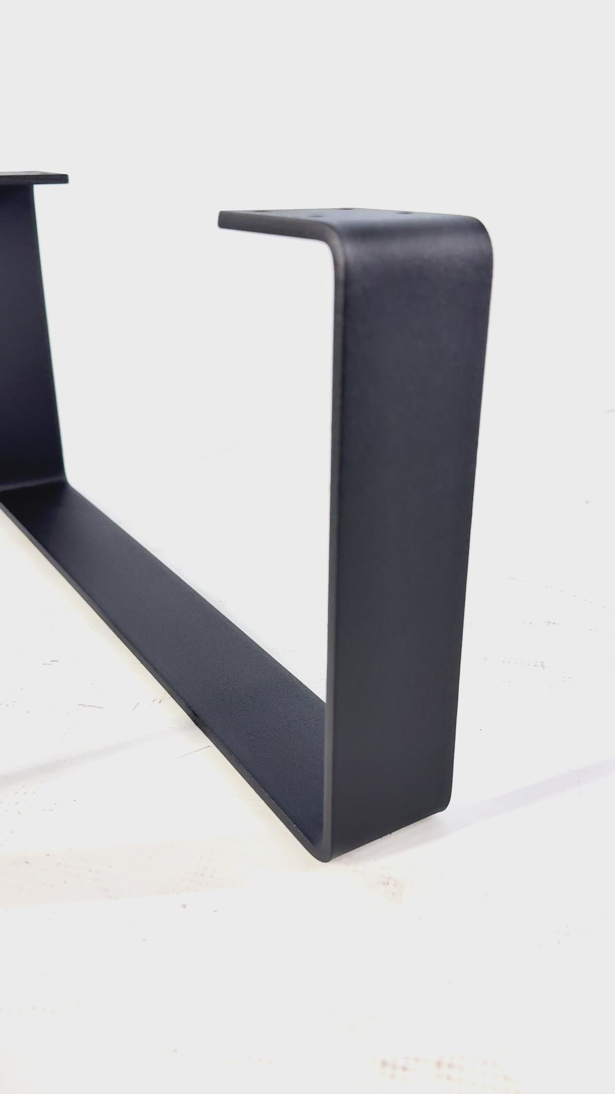 Video of Set of 2 Metal Table Legs – Industrial Steel Bench & Console Frame – Powder Coated Furniture Legs for TV Stand, Sideboard, Coffee Table