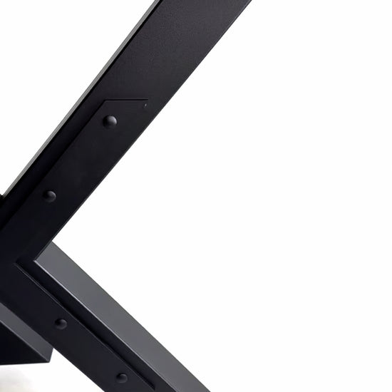 Close-up video of Heavy Duty Steel X-Frame Table Legs - FARM