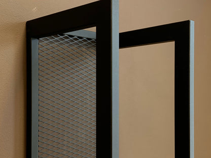 ELEGANT WALL FIREWOOD rack with wall protector/ steel sieve