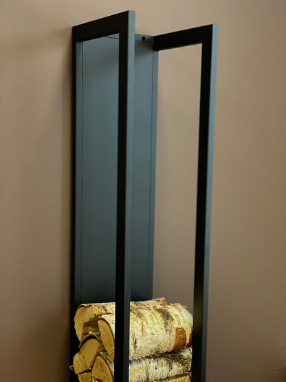 ELEGANT WALL FIREWOOD rack with wall protector/ metal plate