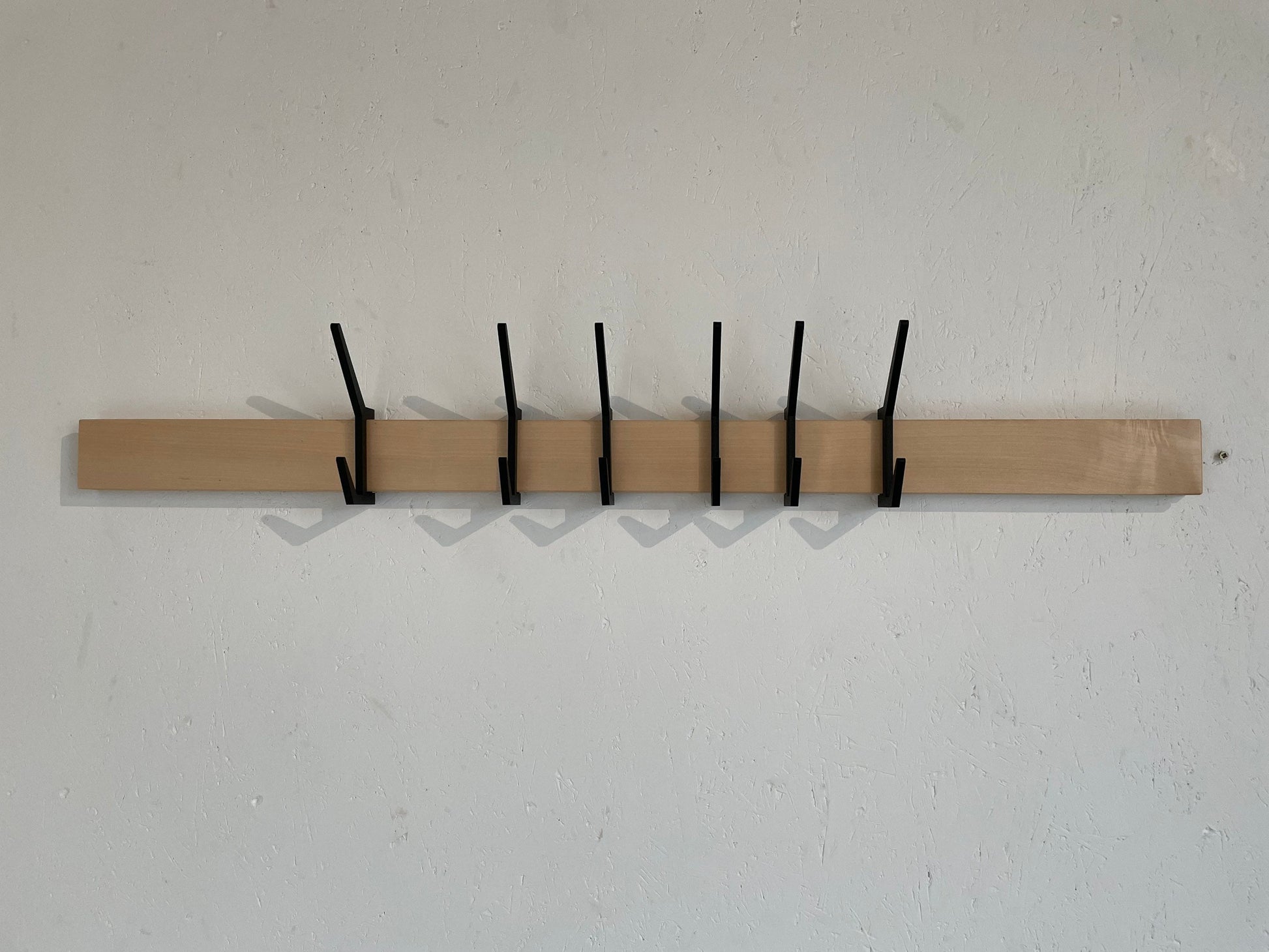 Wooden COAT & HAT rack, Wooden rack with removable hooks, Stylish maple wood rack with sliding hooks, Entryway coat hooks/ MAPLE