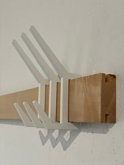 Wooden COAT & HAT rack, Wooden rack with removable hooks, Stylish maple wood rack with sliding hooks, Entryway coat hooks/ MAPLE