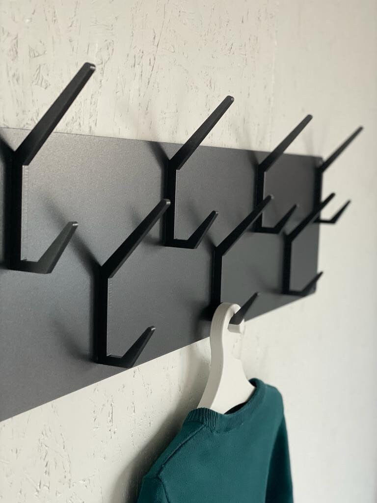 INDUSTRIAL STYLE steel coat & hat rack covered with powder coating/ BLACK