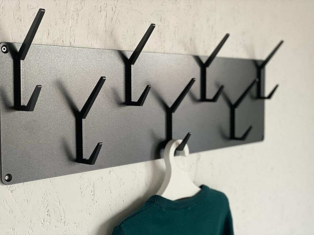 INDUSTRIAL STYLE steel coat & hat rack covered with powder coating/ BLACK