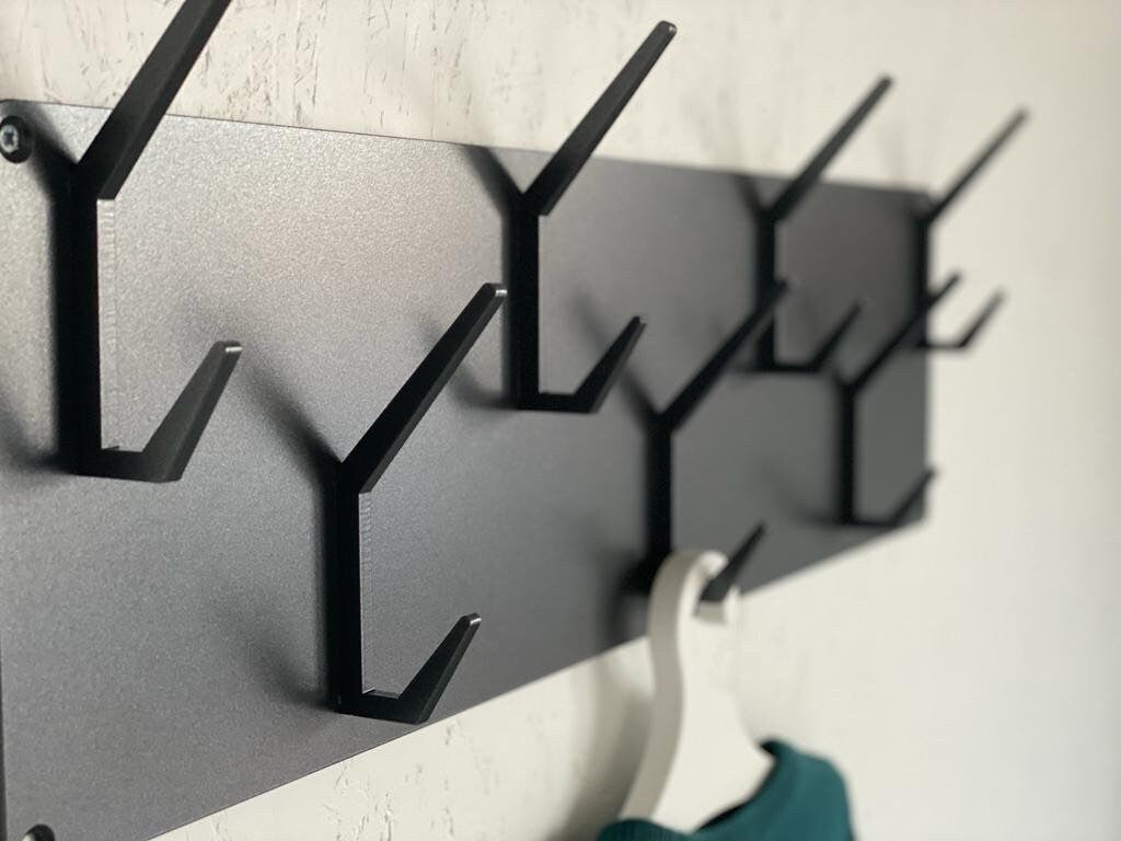 INDUSTRIAL STYLE steel coat & hat rack covered with powder coating/ BLACK