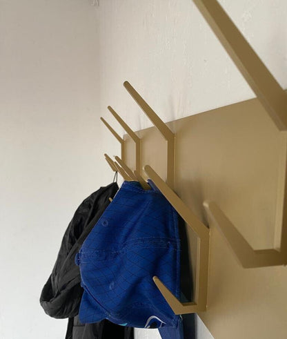 INDUSTRIAL style steel coat & hat rack covered with powder coating/ ANODIC GOLD