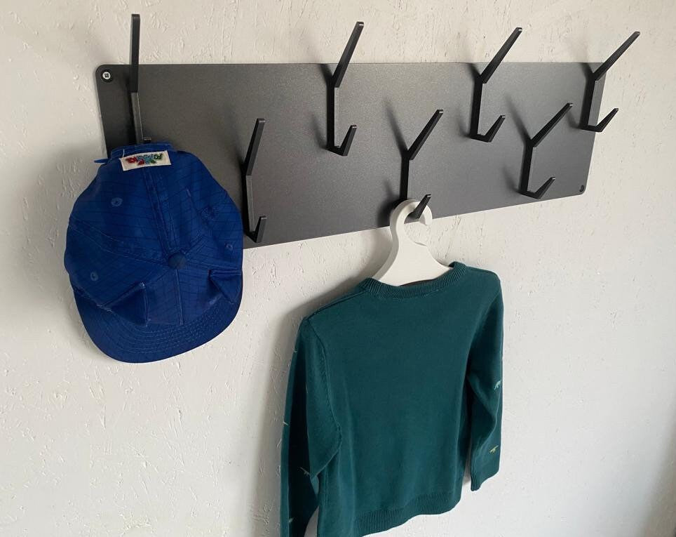 Headcover Rack Industrial Style Steel Coat & Hat Rack Covered With Powder Coating ...