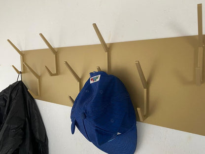 INDUSTRIAL style steel coat & hat rack covered with powder coating/ ANODIC GOLD