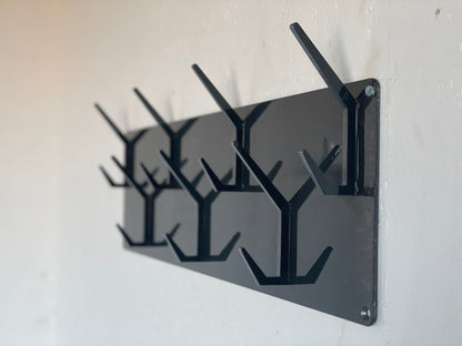 Industrial style steel coat & hat rack covered with powder coating/ RAW STEEL + LACQUER