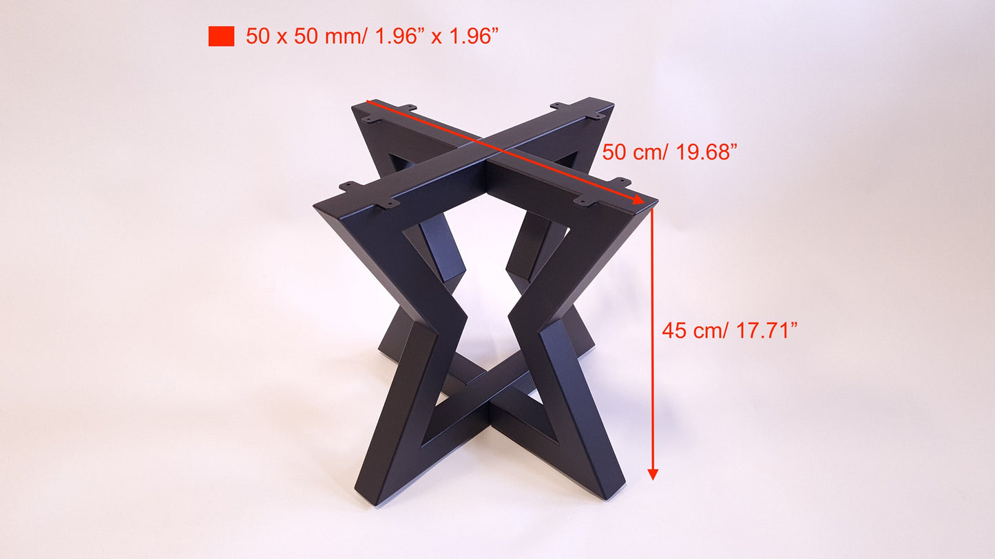 Coffee TABLE BASE for round square table top,Industrial style table base,Steel metal table base,Coffee table for living room/ Diagonal 50 cm