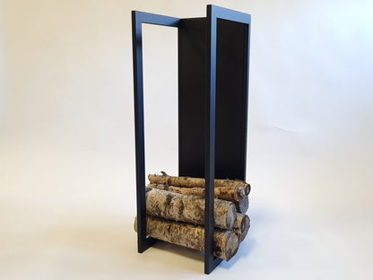 ELEGANT WALL FIREWOOD rack with wall protector/ metal plate/ Larger size
