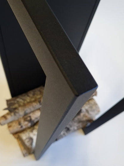 ELEGANT WALL FIREWOOD rack with wall protector/ metal plate/ Larger size