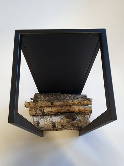 ELEGANT WALL FIREWOOD rack with wall protector/ metal plate/ Larger size