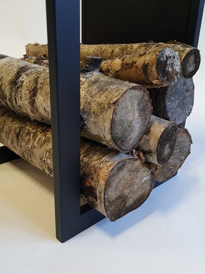 ELEGANT WALL FIREWOOD rack with wall protector/ metal plate/ Larger size