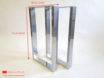 INDUSTRIAL style SQUARE type steel table legs,SET of 2 dining table legs, Steel metal table legs, Dining table legs, Kitchen table legs