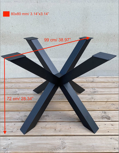 SPIDER table leg/ Dining table leg/ Industrial table leg/ Steel table leg/ Metal table leg/ Restaurant table leg/ Cafe table/Diagonal 99 cm