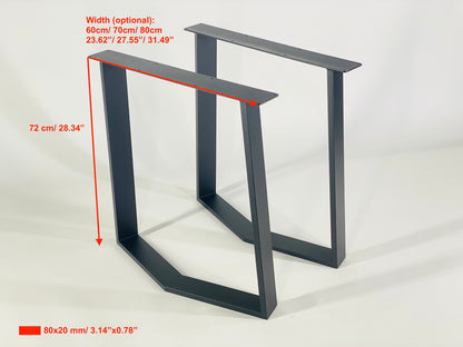 SET of 2 dining table legs, Industrial style table legs, Steel metal table legs, Dining table legs, Kitchen table legs,Industrial home decor