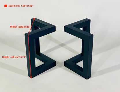 SET of 2 L-shape BENCH/ COFFEE table legs, Industrial style legs,Loft style legs,Minimalist style legs,Steel legs,Metal legs,Bench base